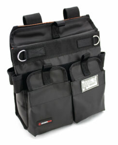 Technician’s tool Bag in black with large external pockets and tether points