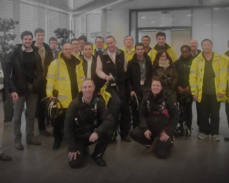 Jacobs workers dressed in hi-vis ready to take part in Leading Edge height training course