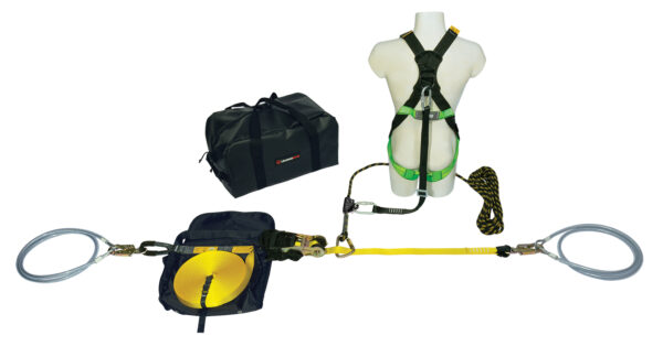 1 person fall restraint kit with lifeline, harness and bag