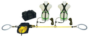 2 person fall restraint kit with lifeline, harness and bag