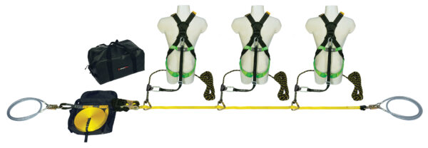 3 person fall restraint kit with lifeline harness and bag