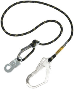 Adjustable work positioning lanyard